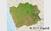 Satellite Map of N'Zeto, shaded relief outside