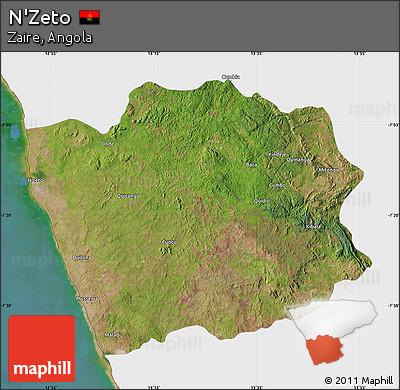 Satellite Map of N'Zeto, single color outside