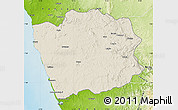 Shaded Relief Map of N'Zeto, physical outside
