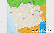 Shaded Relief Map of N'Zeto, political outside