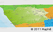 Physical Panoramic Map of N'Zeto, political outside