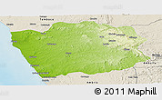 Physical Panoramic Map of N'Zeto, shaded relief outside