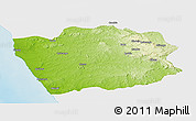Physical Panoramic Map of N'Zeto, single color outside