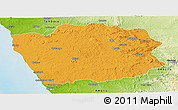 Political Panoramic Map of N'Zeto, physical outside