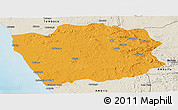 Political Panoramic Map of N'Zeto, shaded relief outside
