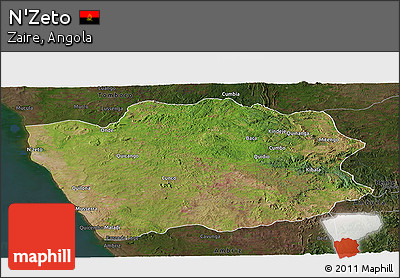 Satellite Panoramic Map of N'Zeto, darken