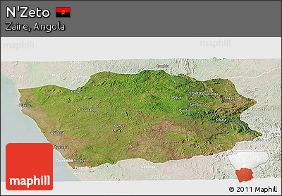 Satellite Panoramic Map of N'Zeto, lighten
