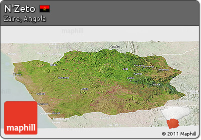 Satellite Panoramic Map of N'Zeto, lighten
