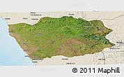 Satellite Panoramic Map of N'Zeto, shaded relief outside