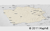 Shaded Relief Panoramic Map of N'Zeto, desaturated