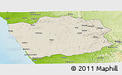 Shaded Relief Panoramic Map of N'Zeto, physical outside