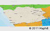 Shaded Relief Panoramic Map of N'Zeto, political outside