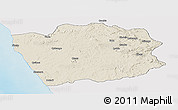 Shaded Relief Panoramic Map of N'Zeto, single color outside