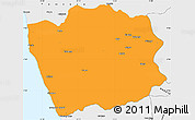 Political Simple Map of N'Zeto, single color outside, borders and labels