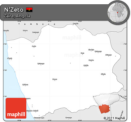 Silver Style Simple Map of N'Zeto
