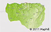 Physical 3D Map of Noqui, cropped outside