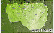 Physical 3D Map of Noqui, darken