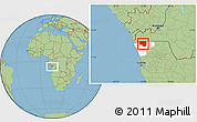 Savanna Style Location Map of Noqui, highlighted parent region