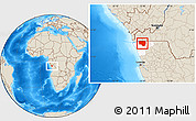 Shaded Relief Location Map of Noqui, highlighted parent region