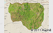 Satellite Map of Noqui, shaded relief outside