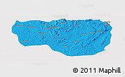 Political Panoramic Map of Noqui, cropped outside