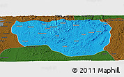 Political Panoramic Map of Noqui, darken