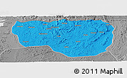 Political Panoramic Map of Noqui, desaturated