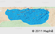 Political Panoramic Map of Noqui, lighten