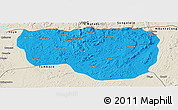 Political Panoramic Map of Noqui, shaded relief outside