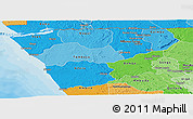 Political Shades Panoramic Map of Zaire