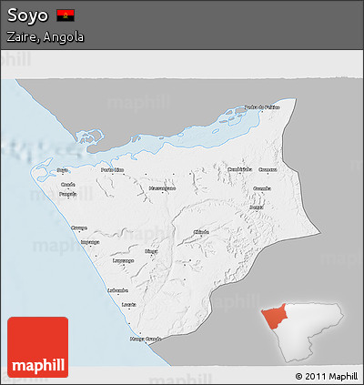 Gray 3D Map of Soyo, single color outside