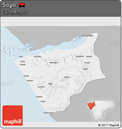 Gray 3D Map of Soyo, single color outside