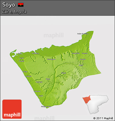 Physical 3D Map of Soyo, cropped outside