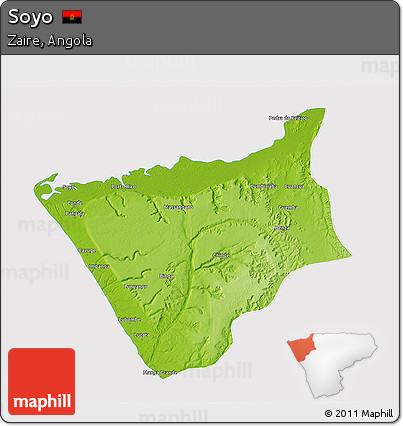 Physical 3D Map of Soyo, cropped outside