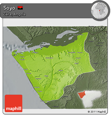 Physical 3D Map of Soyo, darken, semi-desaturated
