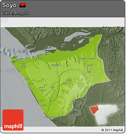 Physical 3D Map of Soyo, darken, semi-desaturated