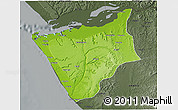 Physical 3D Map of Soyo, darken, semi-desaturated