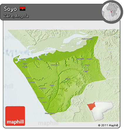 Physical 3D Map of Soyo, lighten