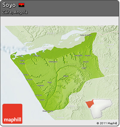 Physical 3D Map of Soyo, lighten