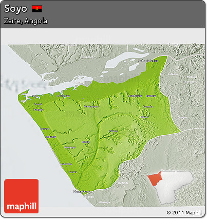 Physical 3D Map of Soyo, lighten, semi-desaturated