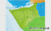 Physical 3D Map of Soyo, political outside