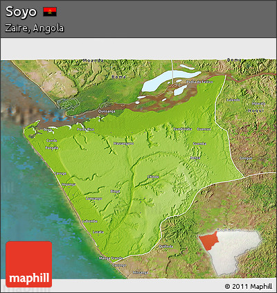 Physical 3D Map of Soyo, satellite outside