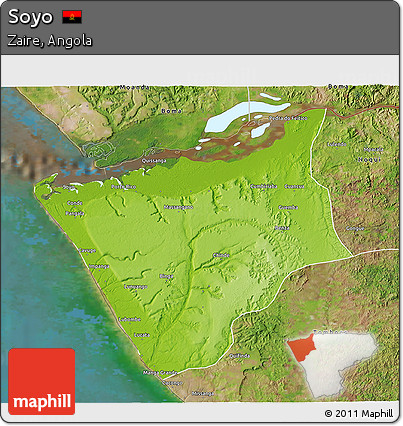Physical 3D Map of Soyo, satellite outside