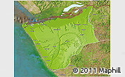 Physical 3D Map of Soyo, satellite outside