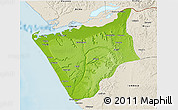 Physical 3D Map of Soyo, shaded relief outside