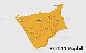 Political 3D Map of Soyo, cropped outside