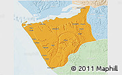 Political 3D Map of Soyo, lighten