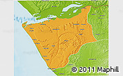 Political 3D Map of Soyo, physical outside