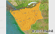 Political 3D Map of Soyo, satellite outside