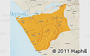 Political 3D Map of Soyo, shaded relief outside